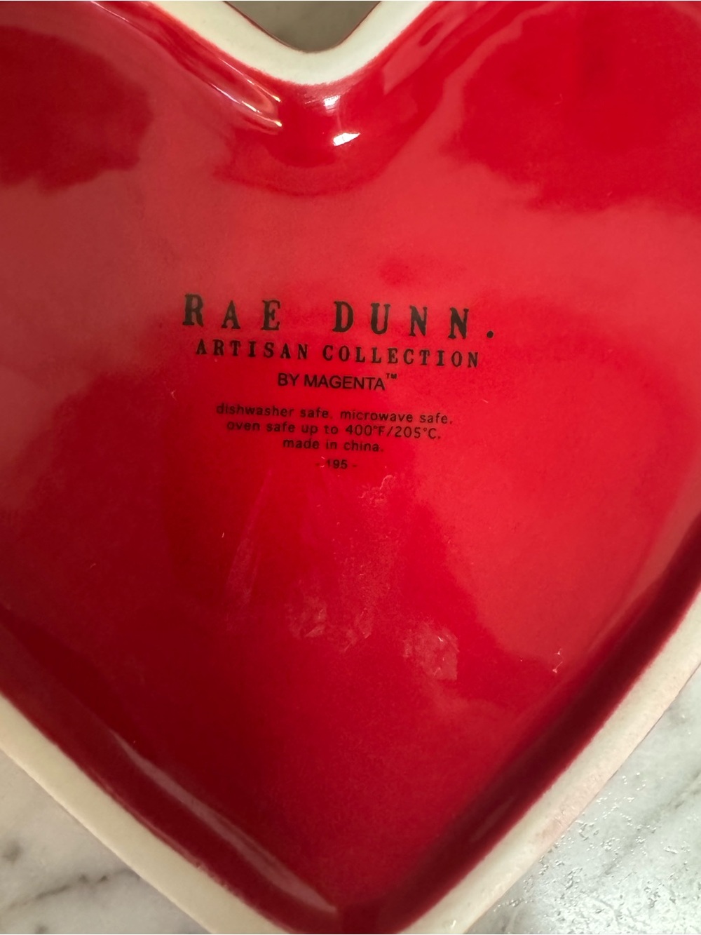 Rae Dunn Red Heart Ceramic Baking Dish with "TRUE LOVE" - Picture 4 of 5